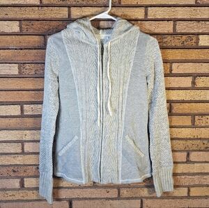 Anthropologie Saturday Sunday Full Zip XS Gray Knit Hoodie